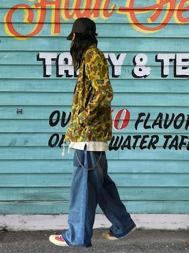 「Supreme （シュプリーム）のアイテム（帽子）」を使った、噂のキーマンさん（メンズ・170cm）の春コーディネート