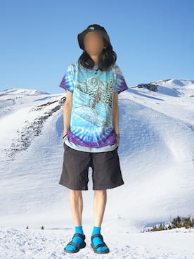 「THE NORTH FACE（ザノースフェイス）の★[ ザ ノースフェイス ] THE NORTH FACE SC ブリマー ハット（ハット、ブラック系）」を使った、噂のキーマンさん（メンズ・170cm）の夏コーディネート