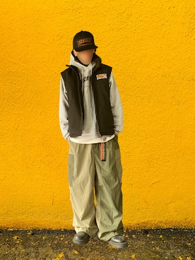 「アイテム（ベスト）」を使った、噂のキーマンさん（メンズ・170cm）の冬コーディネート