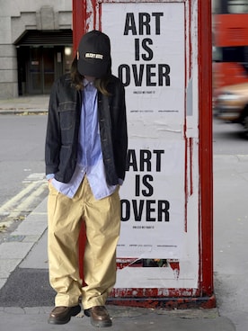 「GU（ジーユー）のアイテム（キャップ）」を使った、噂のキーマンさん（メンズ・170cm）の春コーディネート