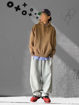 「UNIQLO（ユニクロ）のスーピマコットンオーバーサイズシャツ（シャツ/ブラウス、ブルー系）」を使った、噂のキーマンさん（メンズ・170cm）の春コーディネート