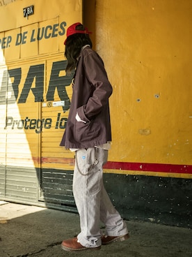 「アイテム（キャップ）」を使った、噂のキーマンさん（メンズ・170cm）の春コーディネート