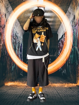 「HARE（ハレ）のアイテム（スラックス）」を使った、噂のキーマンさん（メンズ・170cm）の秋コーディネート