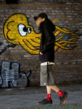 「アイテム（キャップ）」を使った、噂のキーマンさん（メンズ・170cm）の春コーディネート