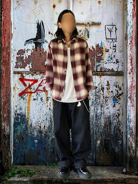 「チェックシャツ」｜噂のキーマンさん（メンズ・170cm）の秋コーディネート