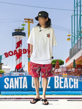 「アイテム（サンダル）」を使った、噂のキーマンさん（メンズ・170cm）の夏コーディネート