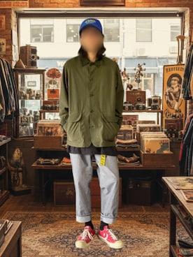 「アイテム（ミリタリージャケット）」を使った、噂のキーマンさん（メンズ・170cm）の秋コーディネート