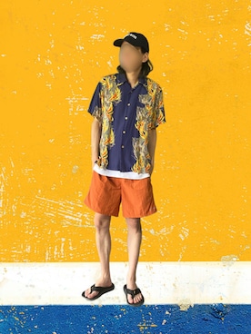 「Teva（テバ）のM REFLIP　1124051 TTBG（サンダル）」を使った、噂のキーマンさん（メンズ・170cm）の夏コーディネート