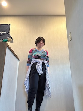 「古着のアイテム（トップス、その他）」を使った、ttkanadmさん（レディース・154cm）の春コーディネート