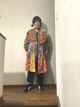 「古着のアイテム（ジャケット/アウター、その他）」を使った、ttkanadmさん（レディース・154cm）の春コーディネート
