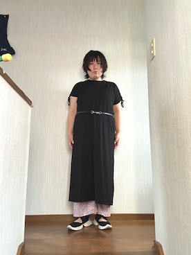 「Honeys（ハニーズ）のアイテム（ワンピース、ブラック系）」を使った、ttkanadmさん（レディース・154cm）の春コーディネート
