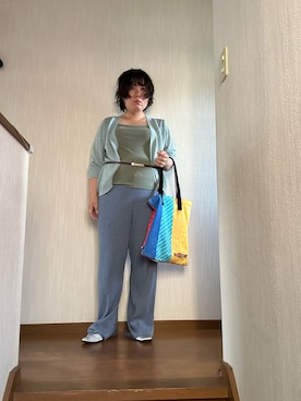 「UNIQLO（ユニクロ）のアイテム（スウェットパンツ、ブルー系）」を使った、ttkanadmさん（レディース・154cm）の春コーディネート