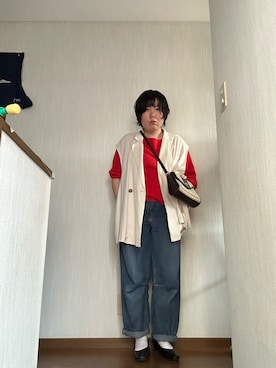「しまむら（シマムラ）のアイテム（デニムパンツ、ブルー系）」を使った、ttkanadmさん（レディース・154cm）の春コーディネート