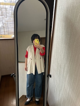 「Avail（アベイル）のアイテム（その他アウター、ホワイト系）」を使った、ttkanadmさん（レディース・154cm）の春コーディネート