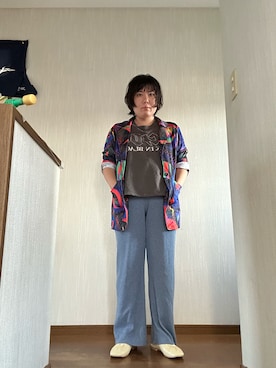 「UNIQLO（ユニクロ）のアイテム（スウェットパンツ、ブルー系）」を使った、ttkanadmさん（レディース・154cm）の春コーディネート