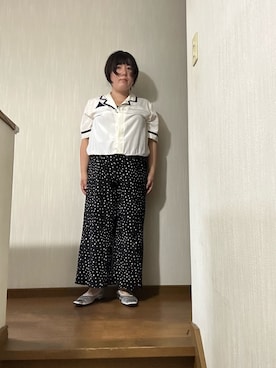 「古着のアイテム（シャツ/ブラウス、ホワイト系）」を使った、ttkanadmさん（レディース・154cm）の春コーディネート