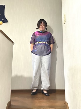 「sheinのアイテム（Tシャツ/カットソー、その他）」を使った、ttkanadmさん（レディース・154cm）の夏コーディネート
