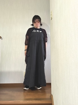 「niko and...（ニコアンド）のアイテム（スカート、ブラック系）」を使った、ttkanadmさん（レディース・154cm）の夏コーディネート