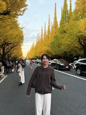 「アイテム（サンダル）」を使った、yuzuさん（レディース・164cm・20代）の秋コーディネート