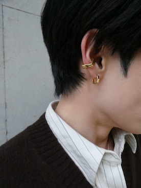 「アイテム（イヤーカフ）」を使った、Ryuya Morimotoさん（メンズ・171cm・20代）の冬コーディネート