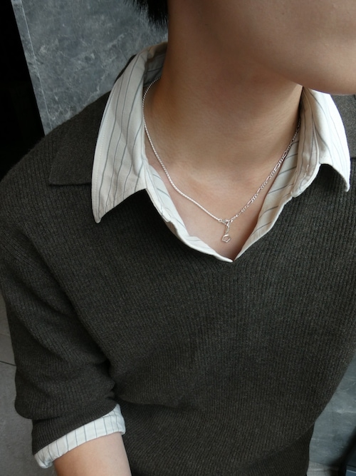 SILVER925 シェードコンビチェーンネックレス SV（ネックレス