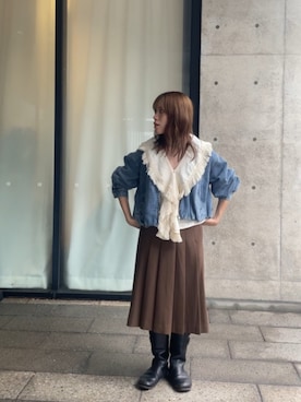 「アイテム（シャツ/ブラウス）」を使った、Ayumiさん（レディース・154cm）の秋コーディネート