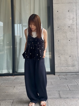 「KBF（ケイビーエフ）のアイテム（キャミソール）」を使った、Ayumiさん（レディース・154cm）の秋コーディネート