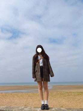 「Calvin Klein（カルバン・クライン）のアイテム（パンツ）」を使った、ぽぽさん（レディース・162cm）の春コーディネート