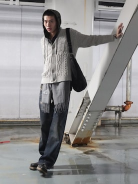 「アイテム（バッグ）」を使った、HIROKIさん（メンズ・185cm）の秋コーディネート