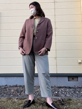 「アイテム（アナログ腕時計、ピンク系）」を使った、마이さん（レディース・175cm）の冬コーディネート