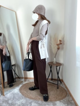 「CLEA（クレア）のアイテム（帽子）」を使った、hikalさん（レディース・160cm）の冬コーディネート
