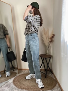 「CLEA（クレア）のアイテム（帽子）」を使った、hikalさん（レディース・160cm）の春コーディネート