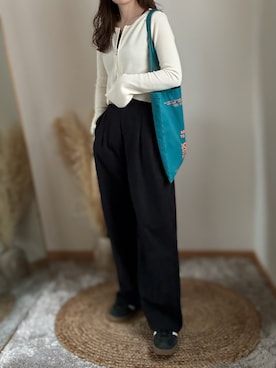 「andme（アンドミー）のアイテム」を使った、hikalさん（レディース・160cm）の春コーディネート