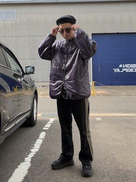 「Engineered Garments（エンジニアードガーメンツ）のアイテム（ハンチング/ベレー帽）」を使った、まさきさん（メンズ・165cm）の冬コーディネート