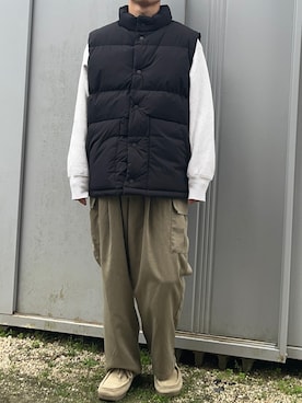 「RUUBON（ルーボン）のアイテム（カーゴパンツ）」を使った、dai31さん（メンズ・165cm）の冬コーディネート