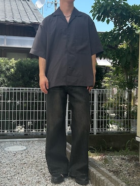 「WYM LIDNM（ウィム バイ リドム）の【WYM LIDNM】AMUNDSEN DRAPE OPEN COLLAR SHIRT（シャツ/ブラウス）」を使った、dai31さん（メンズ・165cm・20代）の夏コーディネート