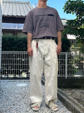 「UNIVERSAL OVERALL（ユニバーサルオーバーオール）の牛革 レザー キーフック（キーホルダー）」を使った、dai31さん（メンズ・165cm）の夏コーディネート