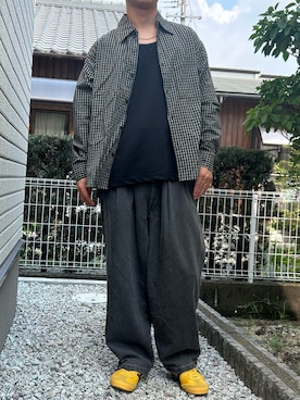 「FREAK'S STORE（フリークスストア）の限定展開 Relax Fit リラックスフィット チェック レギュラーカラーシャツ（シャツ/ブラウス）」を使った、dai31さん（メンズ・165cm）の秋コーディネート