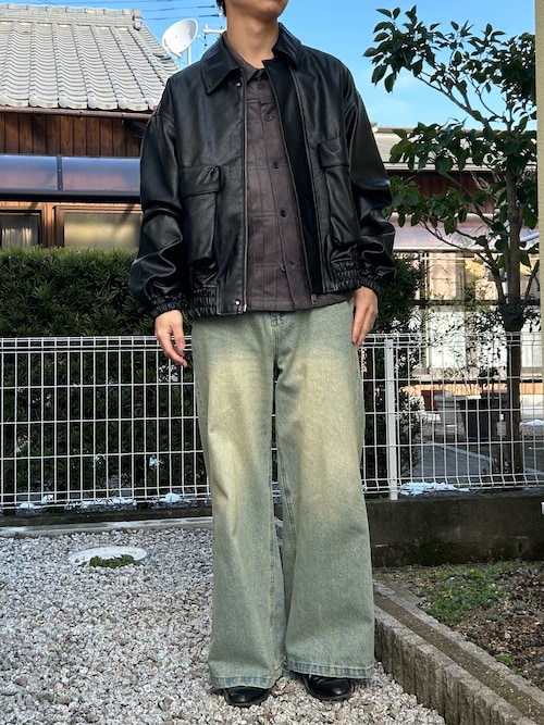 CLEL】Double Tech Fade Trucker Design Shirt / ダブルテックフェード