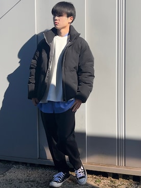 「WYM LIDNM（ウィム バイ リドム）のMILANO RIB HEAVY WEIGHT PO KNIT（ニット/セーター）」を使った、dai31さん（メンズ・165cm）の冬コーディネート