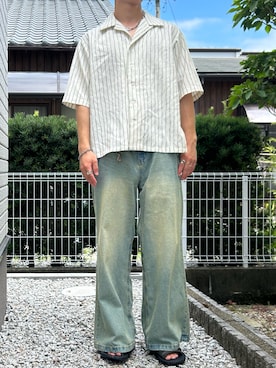 「アイテム（サンダル、グリーン系）」を使った、dai31さん（メンズ・165cm）の夏コーディネート