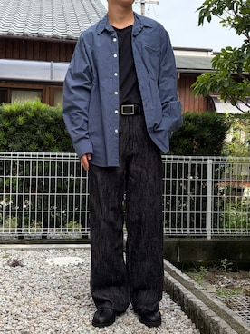 「WYM LIDNM（ウィム バイ リドム）のCOOL DRY LAYERED TANK TOP（タンクトップ、ブラック系）」を使った、dai31さん（メンズ・165cm）の秋コーディネート