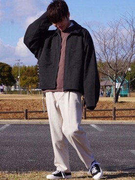 「act'm（アクトム）のアイテム（ブルゾン）」を使った、dai31さん（メンズ・165cm）の冬コーディネート