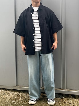 「RUUBON（ルーボン）のアイテム（Tシャツ/カットソー）」を使った、dai31さん（メンズ・165cm）の夏コーディネート