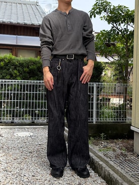 「ROTAR（ローター）のDrunk ruler Keychain キーホルダー（キーホルダー、ゴールド系）」を使った、dai31さん（メンズ・165cm）の秋コーディネート