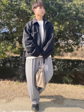 「春めきシューズ」｜「アイテム（ブルゾン）」を使った、dai31さん（メンズ・165cm）の春コーディネート