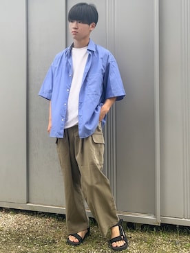 「RUUBON（ルーボン）のアイテム（カーゴパンツ）」を使った、dai31さん（メンズ・165cm）の夏コーディネート