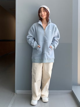 「Lee（リー）のアイテム（ニットキャップ/ビーニー）」を使った、misakiさん（レディース・155cm）の秋コーディネート