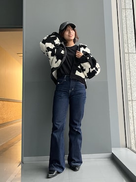 「Lee」｜「アイテム（キャップ）」を使った、misakiさん（レディース・155cm）の秋コーディネート