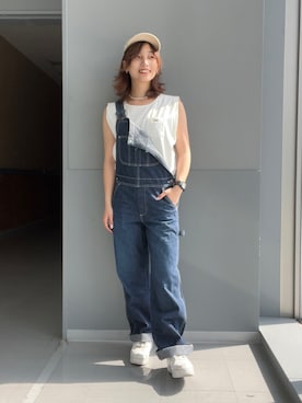 「Lee」｜「アイテム（キャップ）」を使った、misakiさん（レディース・155cm）の夏コーディネート